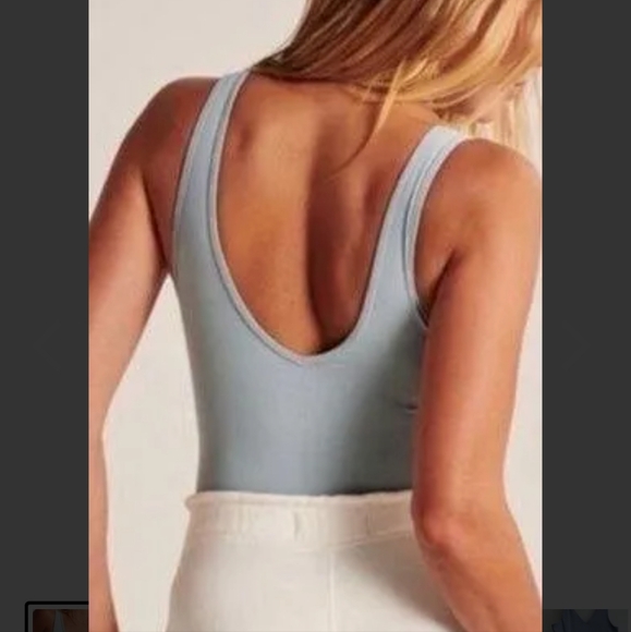 Abercrombie & Fitch Bodysuit Soft AF Light Blue Seamless - Picture 8 of 8